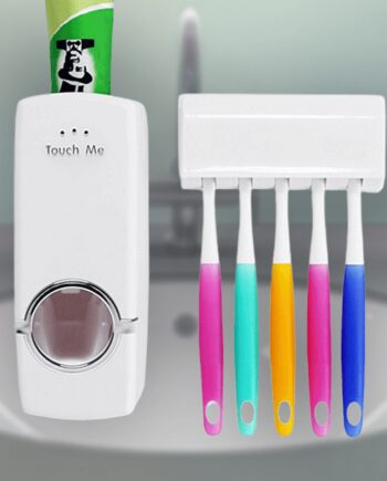Automatisk tandpasta dispenser med tandbørsteholder