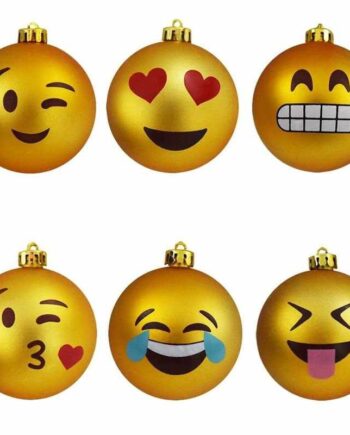 Emoji julekugler - 6 stk