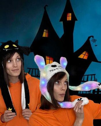 Halloween hat med lys og bevægelige ører