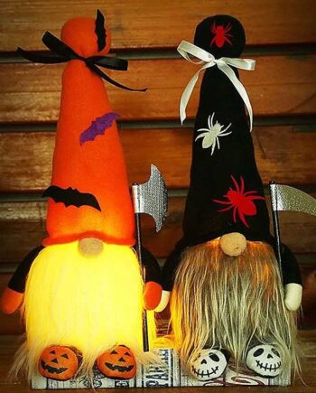 Halloween troldmand med LED-lys - 38 cm