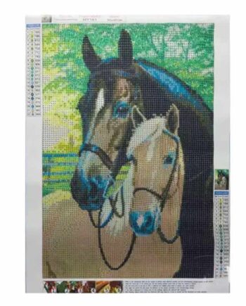 Heste motiv 5D Diamond paint - 30 x 40 cm
