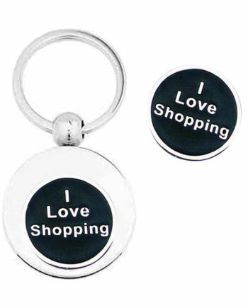 Nøglering med polet - I love shopping