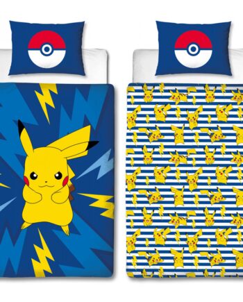 Pokémon sengetøj med Pikachu - blå