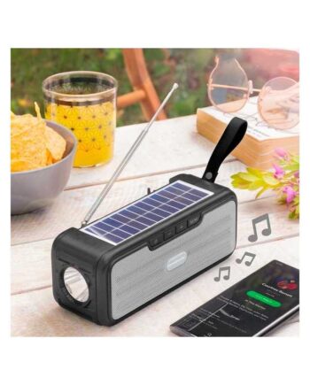 Trådløs radio/højttaler med solceller og lygte - Nødradio